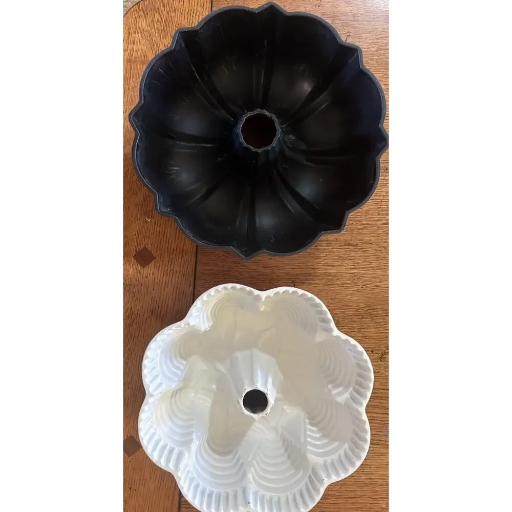 Vintage Nordic Ware/Northland Aluminum Bundt Pans Lot of 2 Orange Fiesta Party